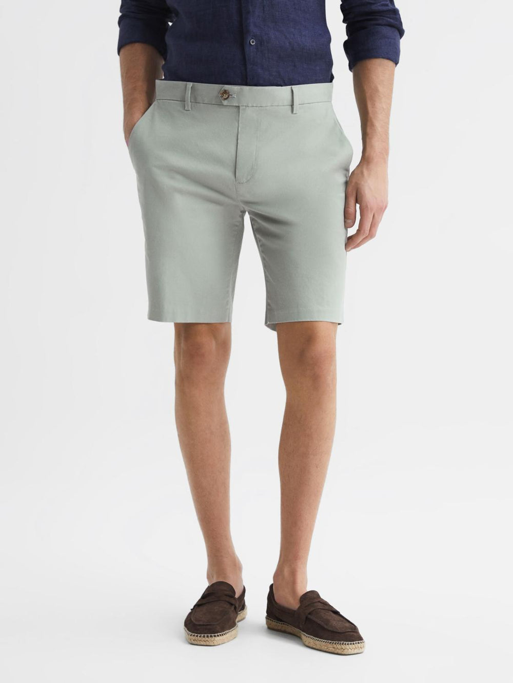 Reiss Shorts | Wicket Modern Fit Chino Shorts Soft Sage - Men