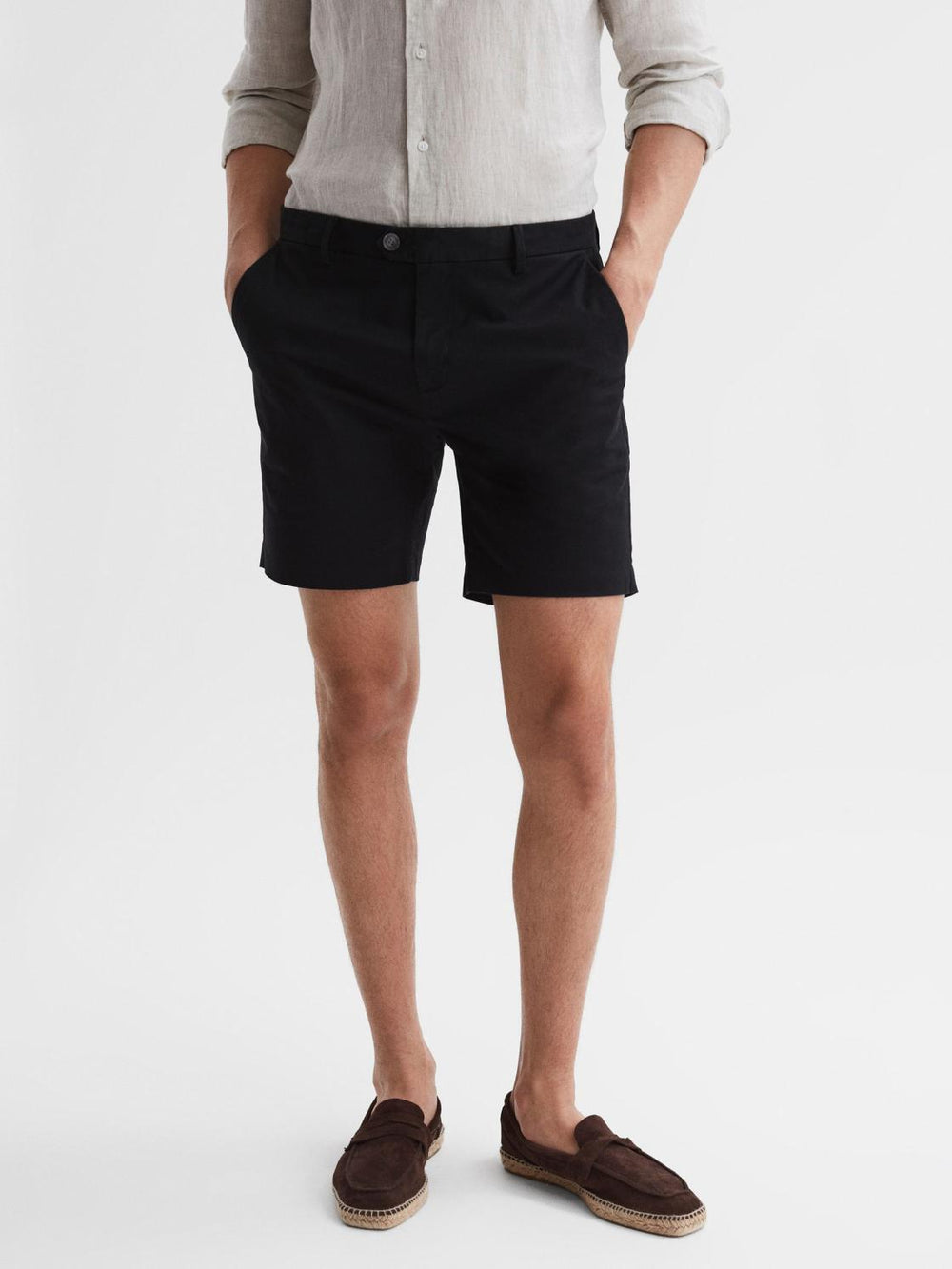 Reiss Shorts | Wicket S Short Length Casual Chino Shorts Airforce Blue - Men