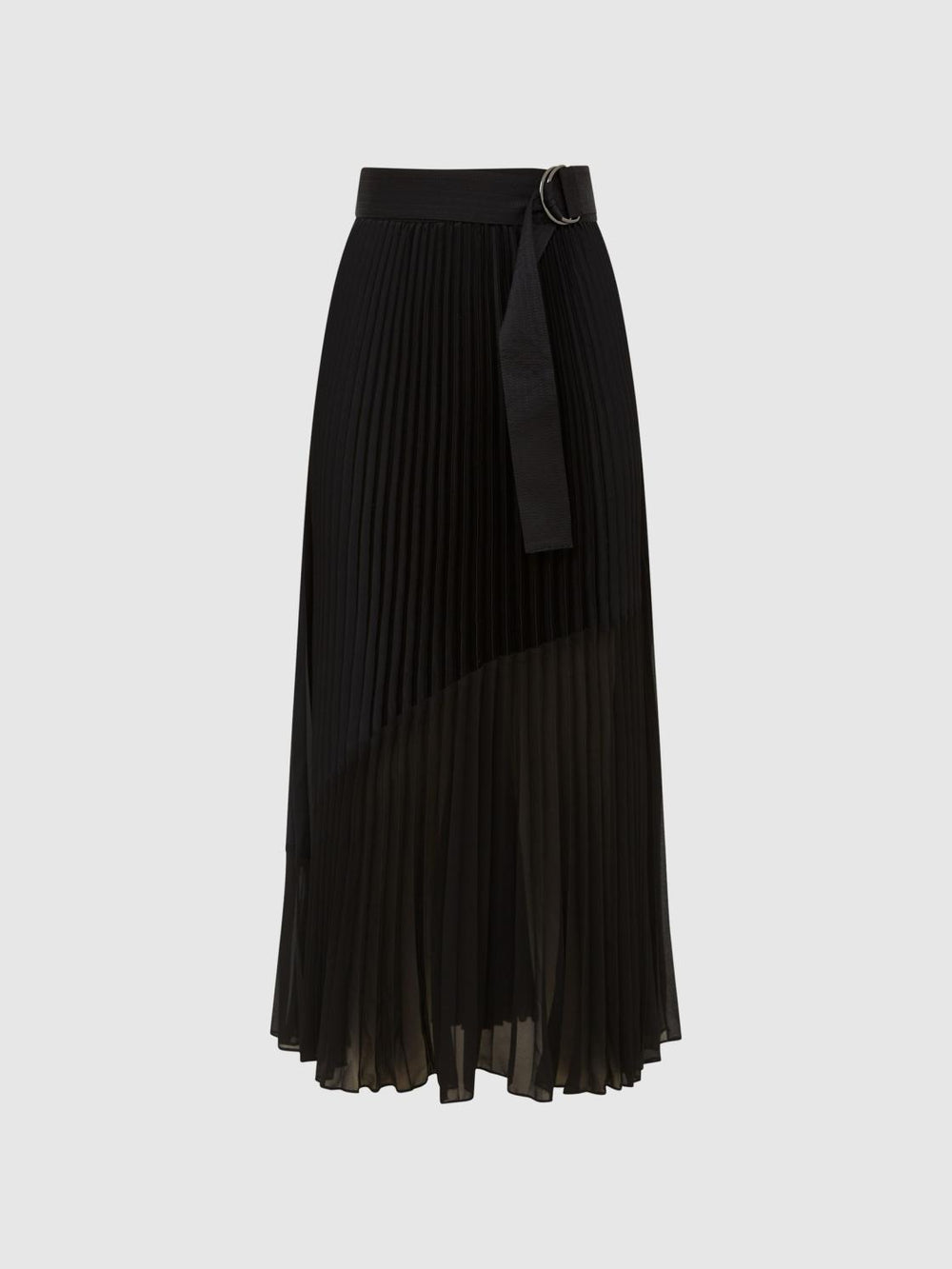 Reiss Skirts | Anya Pleated Midi Skirt Black - Women