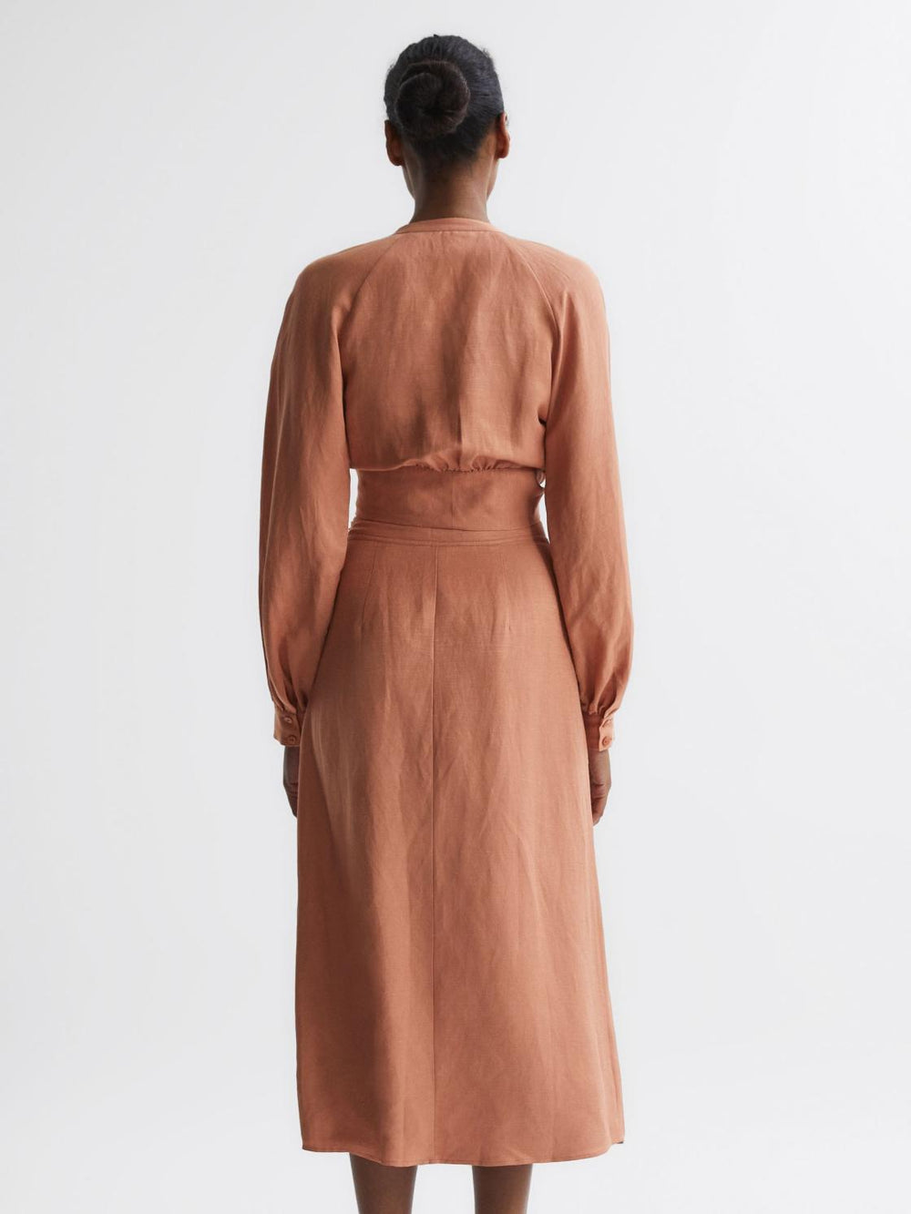 Reiss Skirts | Axelle Linen High Rise Skirt Rust - Women
