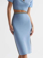 Reiss Skirts | Brooke High Rise Pencil Skirt Co-Ord Blue - Women