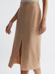 Reiss Skirts | Brooklyn Embellished High Rise Midi Skirt Nude - Women