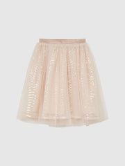 Reiss Skirts | Charlotta Sequin Midi Skirt Lilac - Children