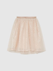 Reiss Skirts | Charlotta Sequin Midi Skirt Lilac - Children