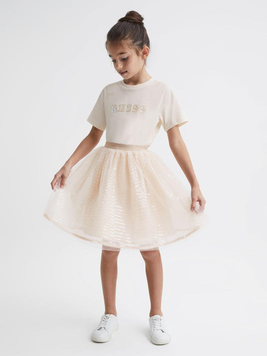 Reiss Skirts | Charlotta Sequin Midi Skirt Lilac - Children