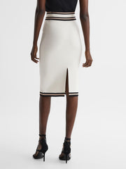 Reiss Skirts | Darla Knitted Colourblock Skirt White/pink - Women
