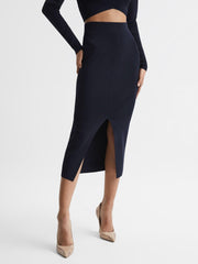 Reiss Skirts | Erin Knitted Co Ord Midi Skirt Dark Navy - Women