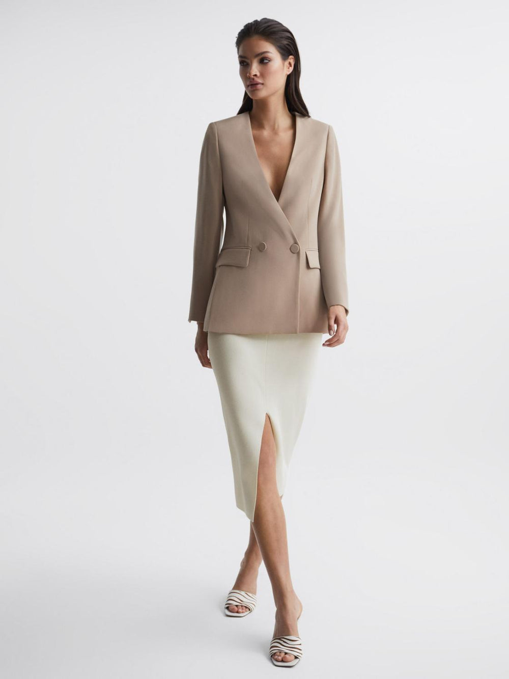 Reiss Skirts | Erin Knitted Co Ord Midi Skirt Dark Navy - Women