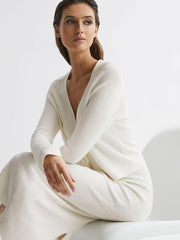 Reiss Skirts | Fern Knitted High Rise Midi Skirt Cream - Women