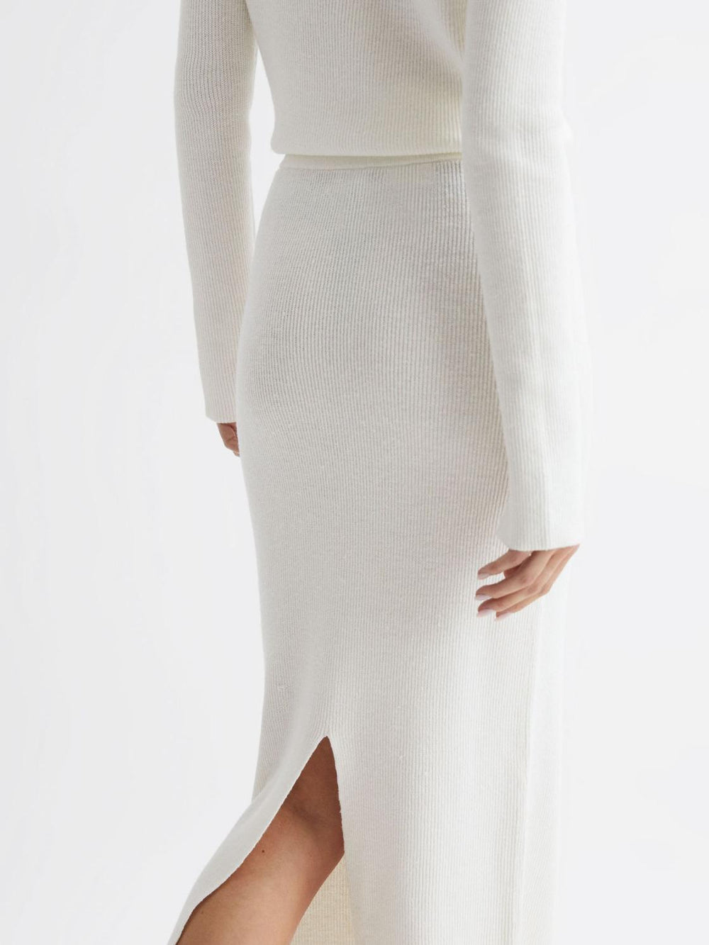 Reiss Skirts | Fern Knitted High Rise Midi Skirt Cream - Women