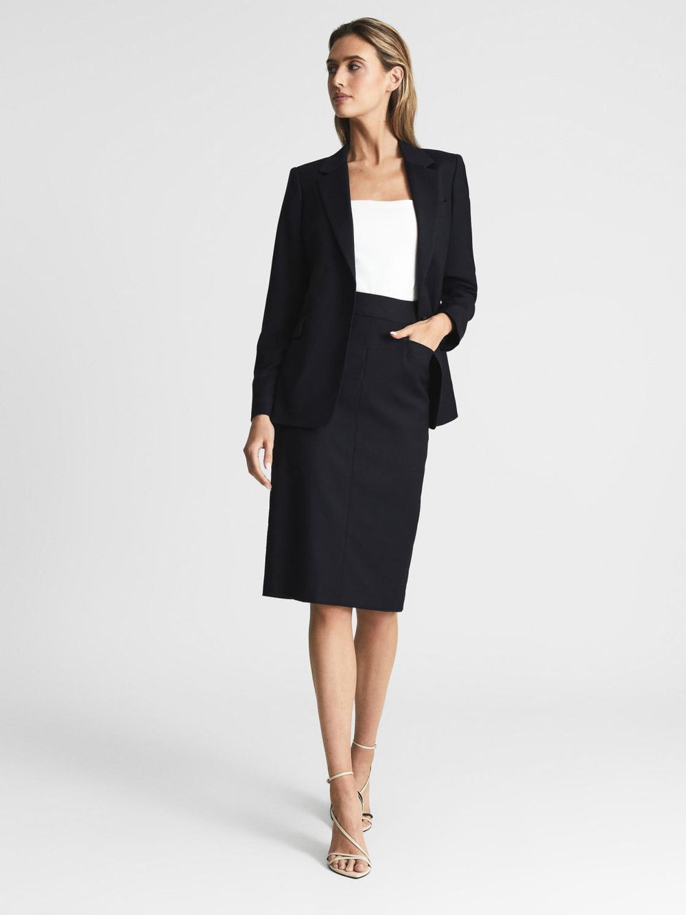 Reiss Skirts | Haisley Tailored Pencil Skirt Black - Women