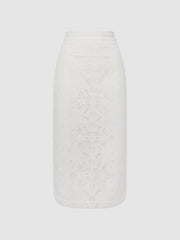 Reiss Skirts | Immi Lace Co-ord Pencil Skirt White - Women