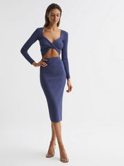 Reiss Skirts | Iona Knitted Pencil Skirt Co-Ord Black - Women