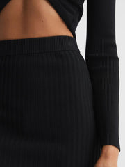 Reiss Skirts | Iona Knitted Pencil Skirt Co-Ord Black - Women