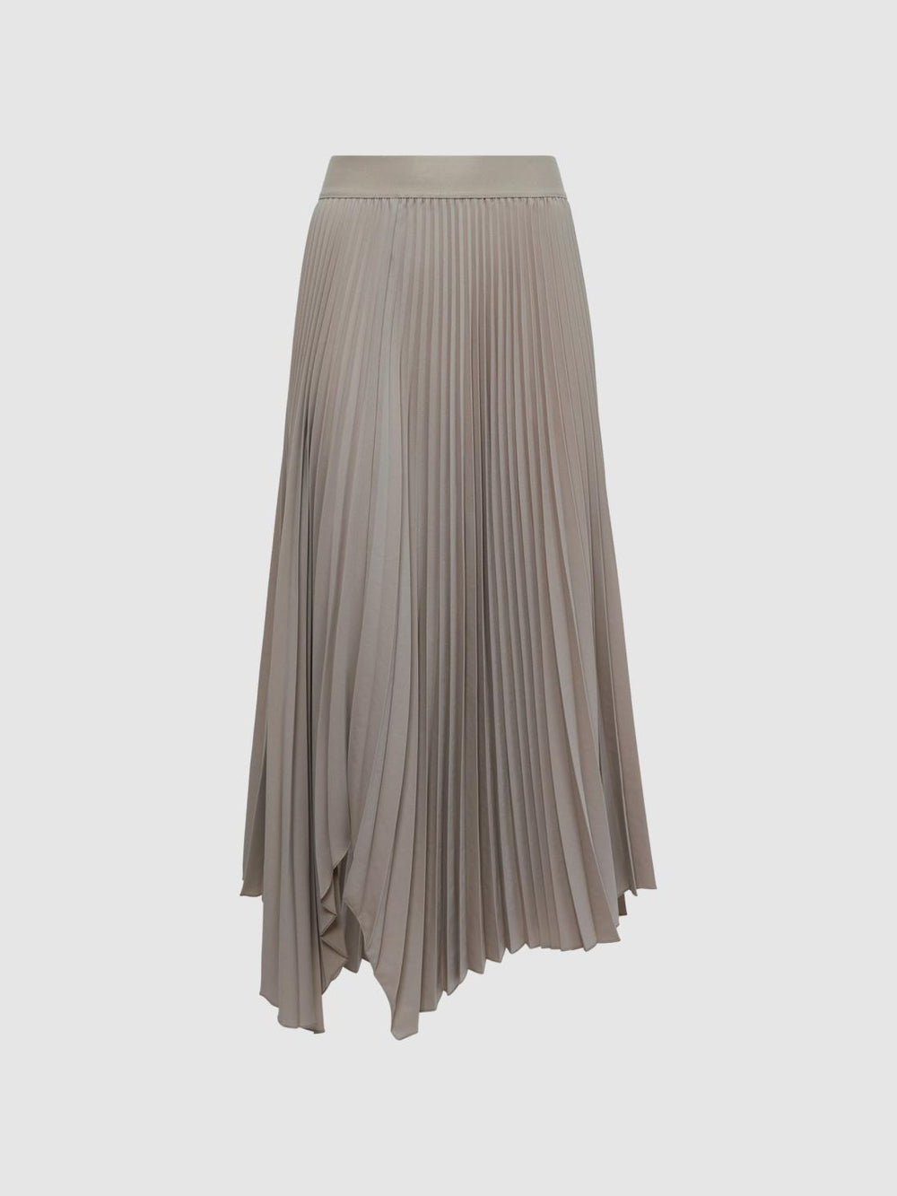 Reiss Skirts | Jodie Pleated Asymmetric Midi Skirt Champagne - Women