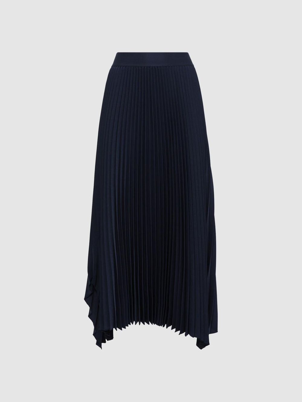 Reiss Skirts | Jodie Pleated Asymmetric Midi Skirt Navy - Women
