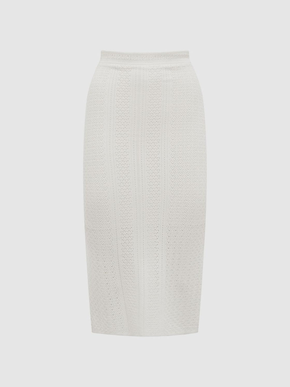 Reiss Skirts | Judy Knitted Crochet Midi Skirt Co-Ord Ivory - Women
