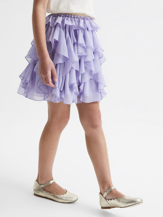 Reiss Skirts | Lola Ruffle Tulle Skirt Lilac - Children