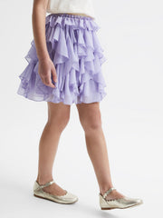 Reiss Skirts | Lola Ruffle Tulle Skirt Lilac - Children
