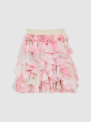 Reiss Skirts | Lola Ruffle Tulle Skirt Pink Print - Children