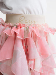 Reiss Skirts | Lola Ruffle Tulle Skirt Pink Print - Children