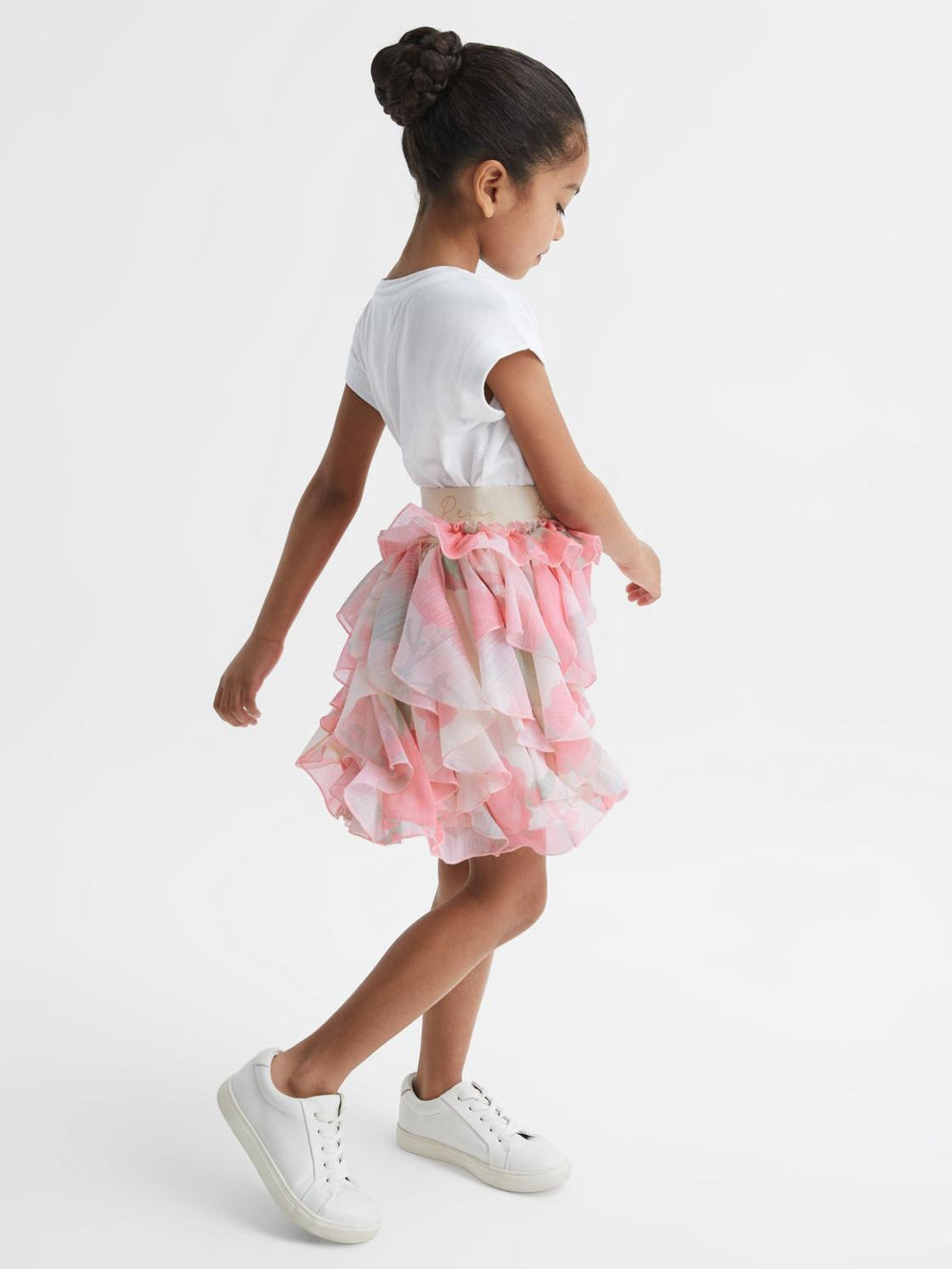 Reiss Skirts | Lola Ruffle Tulle Skirt Pink Print - Children