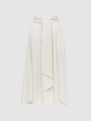 Reiss Skirts | Rebecca Fitted High Rise Midi Skirt Nude - Women