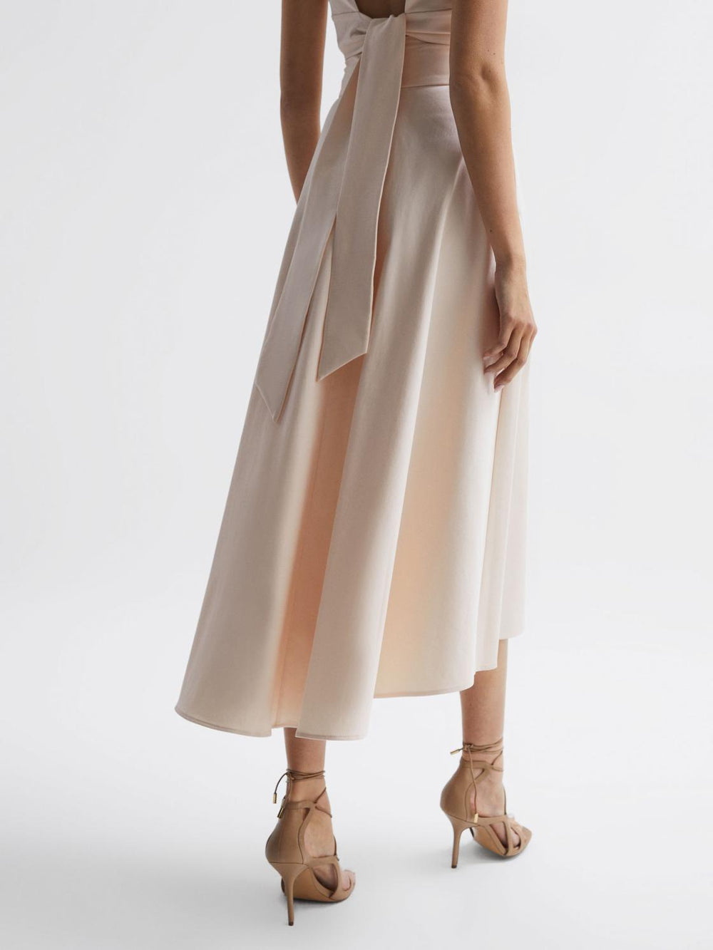 Reiss Skirts | Rebecca Fitted High Rise Midi Skirt Nude - Women