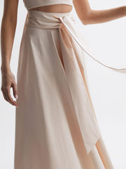Reiss Skirts | Rebecca Fitted High Rise Midi Skirt Nude - Women