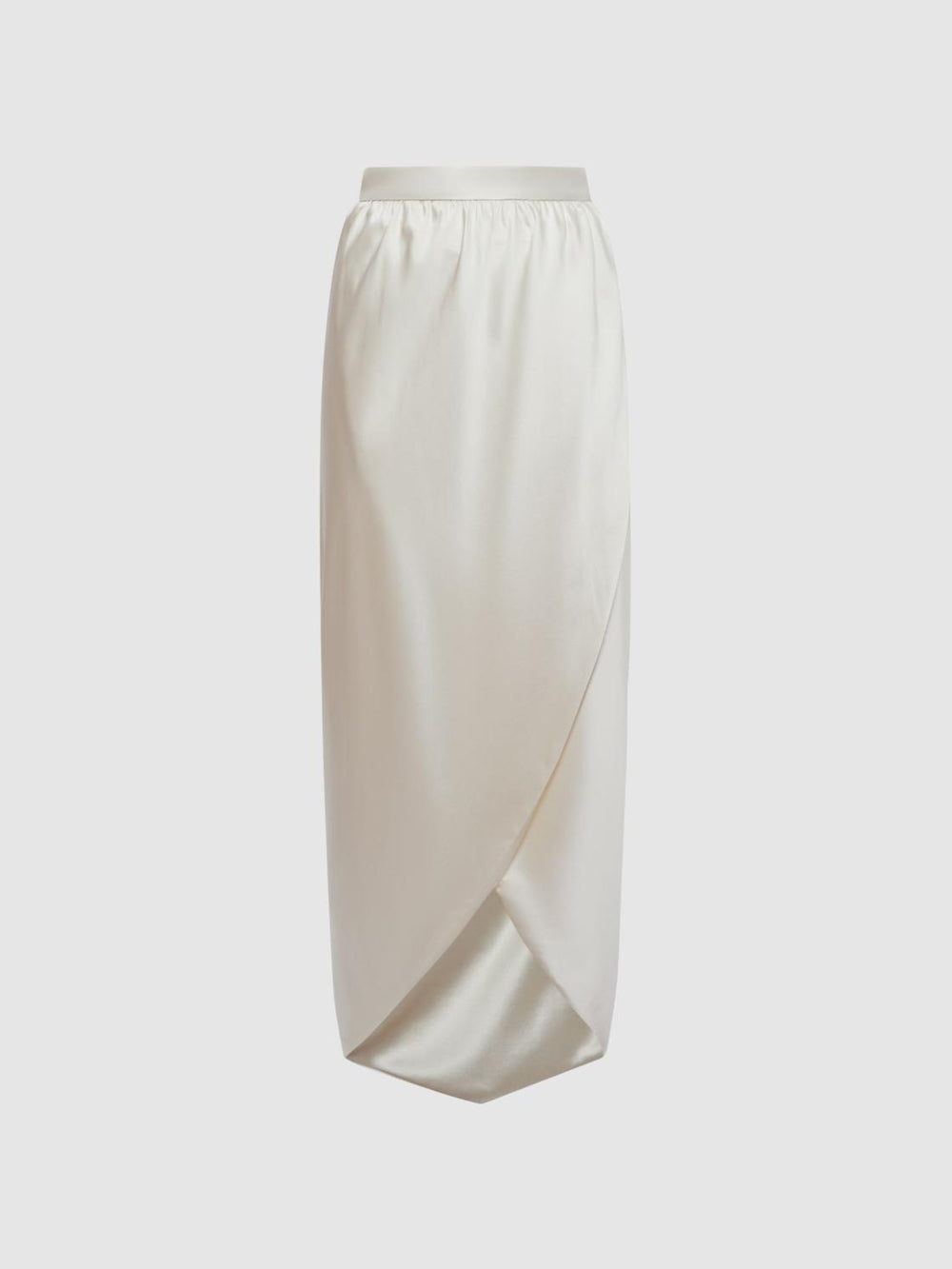 Reiss Skirts | Tyra Silk High-Low Wrap Skirt Ivory - Women