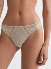 Reiss Socks & Underwear | Calvin Klein Underwear Satin Lace Thong Natural - Women