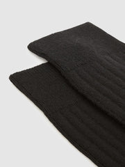 Reiss Socks & Underwear | Cirby Wool-Cashmere Blend Ribbed Socks Black - Men
