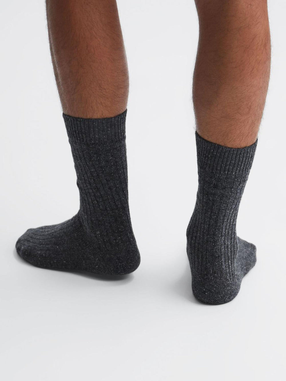 Reiss Socks & Underwear | Coen Speckled Hiking Socks Charcoal - Men