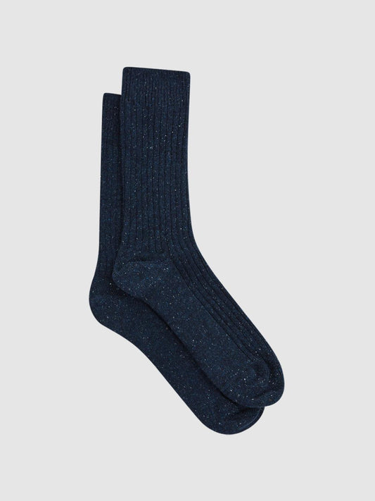 Reiss Socks & Underwear | Coen Speckled Hiking Socks Navy - Men