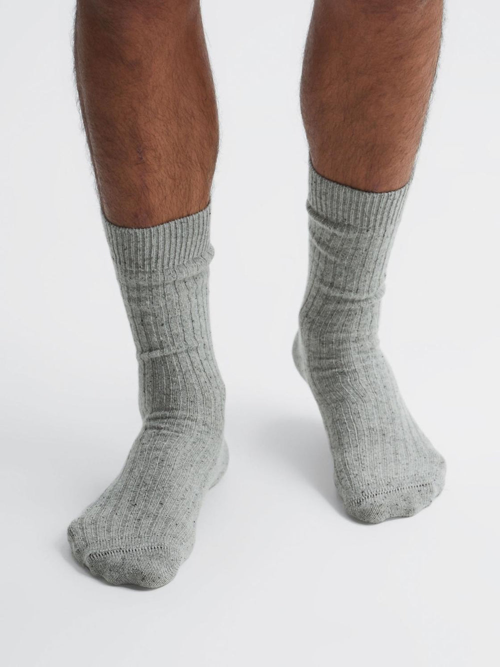 Reiss Socks & Underwear | Coen Speckled Hiking Socks Soft Grey - Men