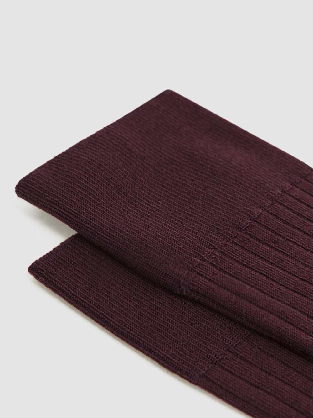 Reiss Socks & Underwear | Feli Ribbed Mercerised Cotton Blend Socks Bordeaux - Men