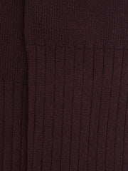 Reiss Socks & Underwear | Feli Ribbed Mercerised Cotton Blend Socks Bordeaux - Men