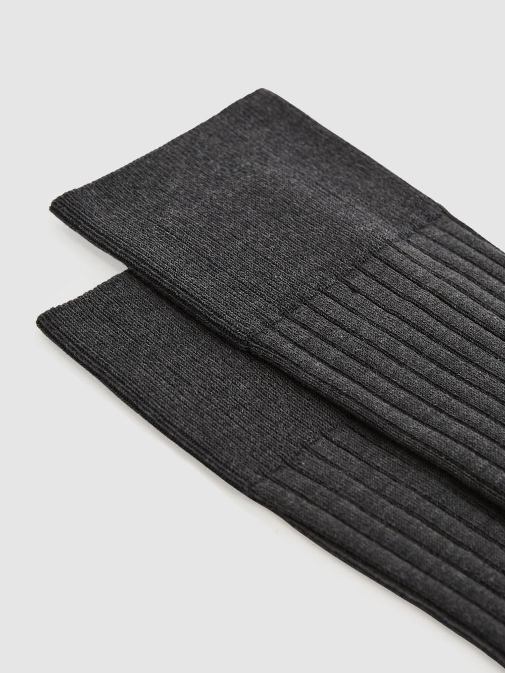 Reiss Socks & Underwear | Feli Ribbed Mercerised Cotton Blend Socks Mid Grey - Men