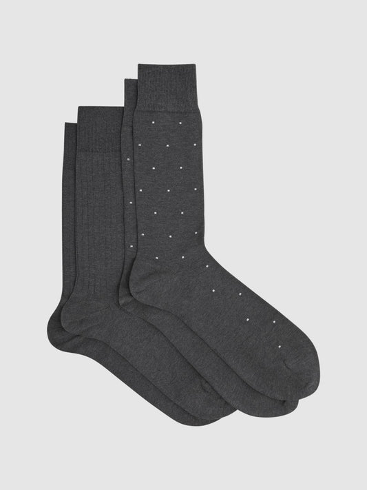Reiss Socks & Underwear | Graham 2 Pack 2 Pack Of Socks Charcoal - Men
