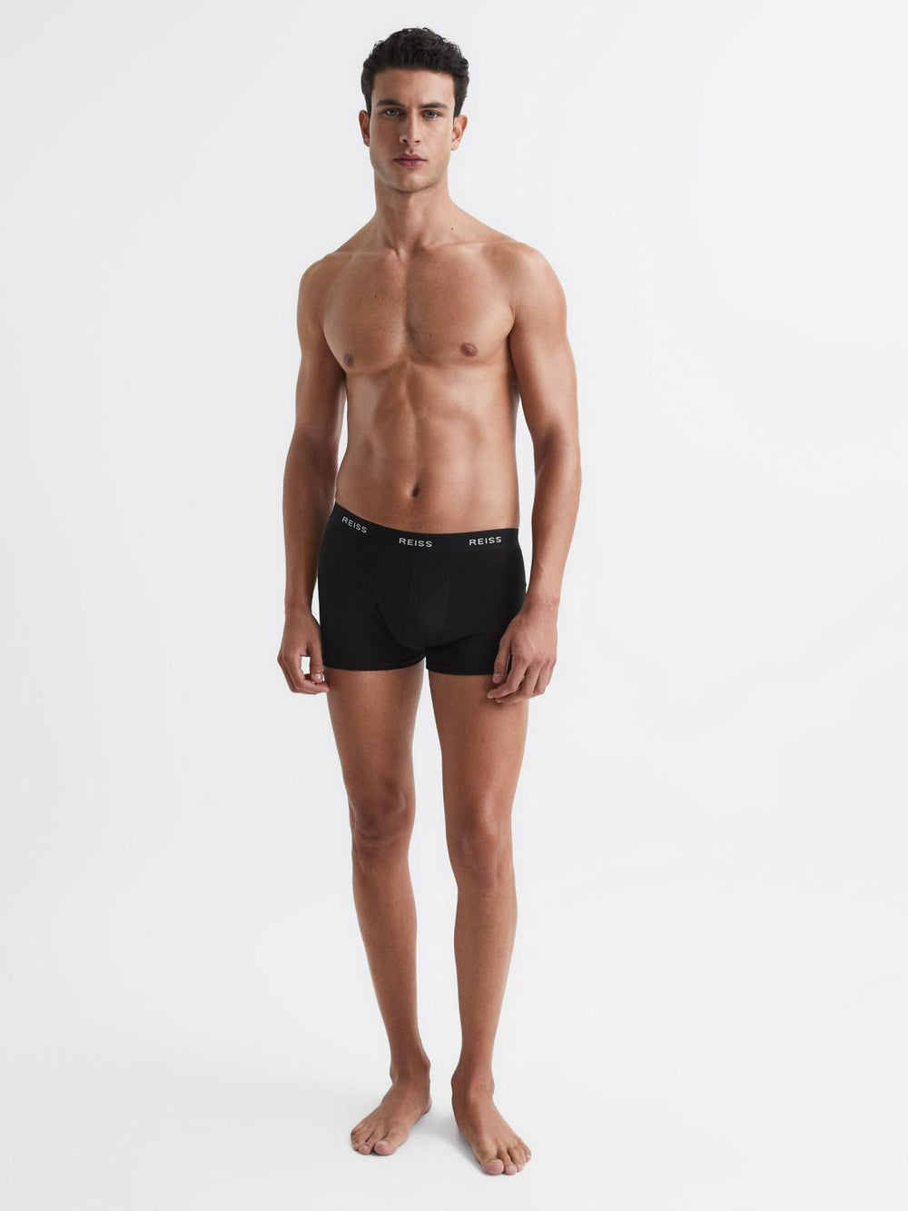 Reiss Socks & Underwear | Heller Three Pack Organic Cotton Boxers Black - Men