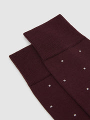 Reiss Socks & Underwear | Mario Spot Polka Dot Socks Bordeaux - Men