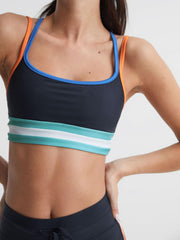 Reiss Socks & Underwear | Tempo Poppy The Upside Colour Block Sports Bra Navy - Women