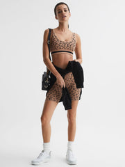 Reiss Socks & Underwear | Zanzi Daisy The Upside Leopard Print Sports Bra Tan - Women