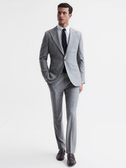 Reiss Suits & Tailoring | Arrow Slim Fit Wool Blend Trousers Soft Grey - Men