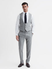 Reiss Suits & Tailoring | Arrow Slim Fit Wool Blend Waistcoat Soft Grey - Men