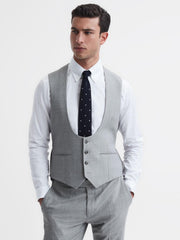 Reiss Suits & Tailoring | Arrow Slim Fit Wool Blend Waistcoat Soft Grey - Men