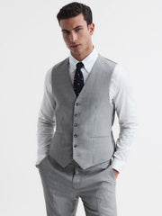 Reiss Suits & Tailoring | Arrow Slim Fit Wool Blend Waistcoat Soft Grey - Men