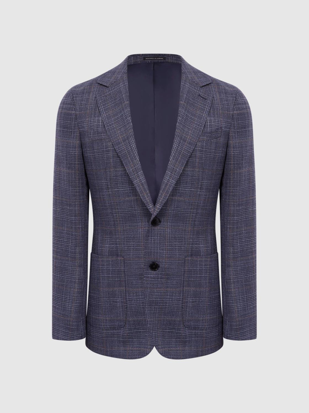 Reiss Suits & Tailoring | Belvedere Single Breasted Check Blazer Indigo - Men