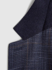 Reiss Suits & Tailoring | Belvedere Single Breasted Check Blazer Indigo - Men