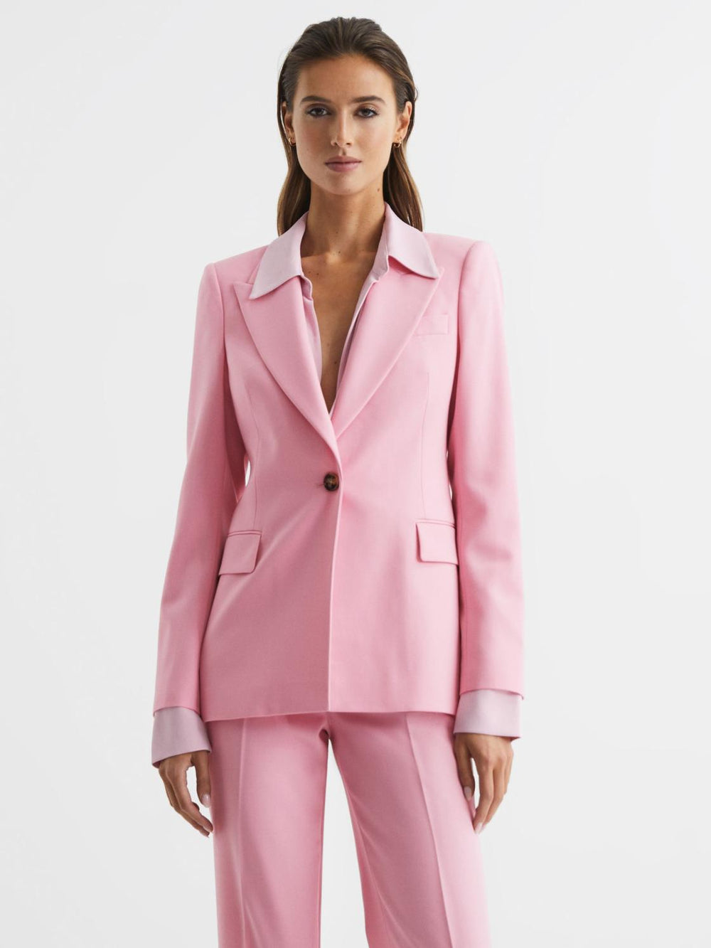 Reiss Suits & Tailoring | Blair Single Breasted Wool Blend Blazer Pink - Women